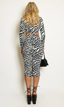 Load image into Gallery viewer, Zebra Cut Out Midi Dress