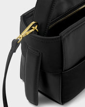 Load image into Gallery viewer, Taya Hand Woven Suedette Top Handle Bag black