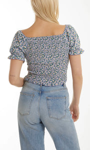 DITSY FLORAL ELASTIC CROP TOP