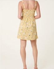 Load image into Gallery viewer, Milkmaid Corset Lemon Floral Mini Dress