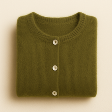 Load image into Gallery viewer, Round Neck Long Sleeve Mohair Cardigan