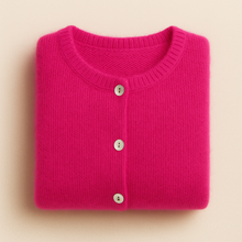 Load image into Gallery viewer, Round Neck Long Sleeve Mohair Cardigan