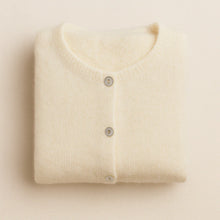 Load image into Gallery viewer, Round Neck Long Sleeve Mohair Cardigan