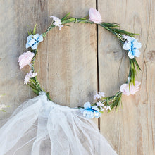 Load image into Gallery viewer, Bride To Be Hen Party Veil with Floral Crown