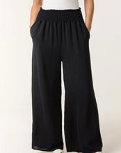 Load image into Gallery viewer, Black Wide Leg Elasticated Waist Trousers