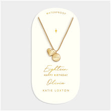Load image into Gallery viewer, '18th Birthday' Waterproof Gold Sentiment Necklace