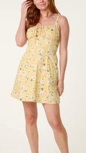 Load image into Gallery viewer, Milkmaid Corset Lemon Floral Mini Dress