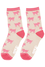 Load image into Gallery viewer, Women&#39;s Pig Print Bamboo Socks: UK 3-7 | EU 36-40 | US 5-9