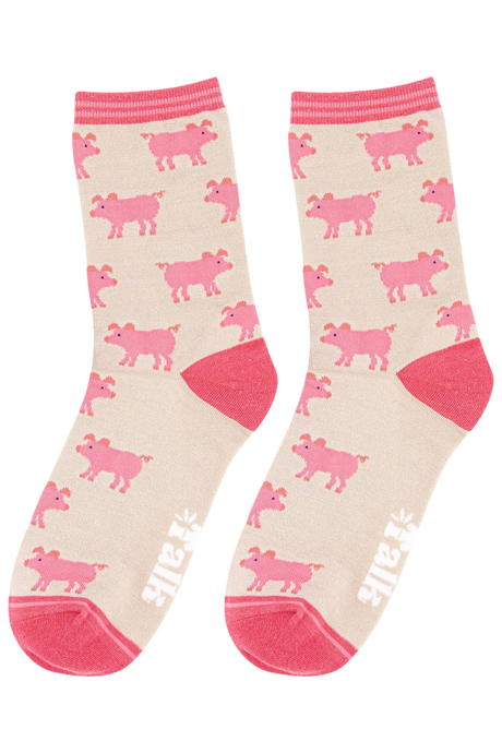 Women's Pig Print Bamboo Socks: UK 3-7 | EU 36-40 | US 5-9