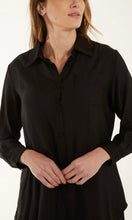 Load image into Gallery viewer, BLACK LIGHTWEIGHT SHIRT &amp; WIDE LEG TROUSER CO-ORDS