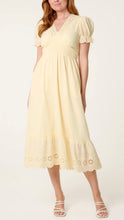 Load image into Gallery viewer, Lemon Broderie Shirred Dress