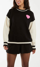 Load image into Gallery viewer, &#39;GIRL POWER&#39; FLOCKING KNITTED CONTRAST SWEATSHIRT