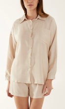 Load image into Gallery viewer, CREAM LIGHTWEIGHT SHIRT &amp; SHORTS CO-ORD SET