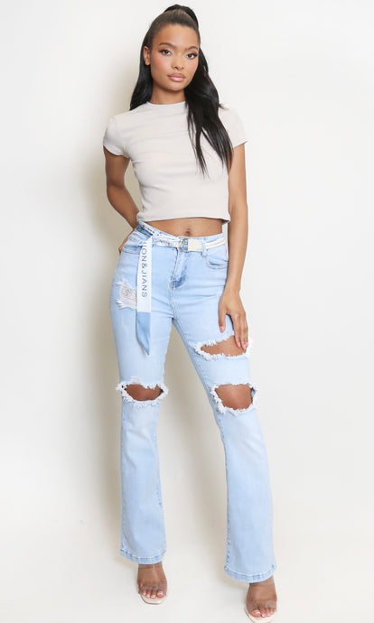 Ribbed Crop T Shirt