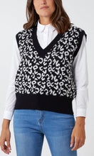Load image into Gallery viewer, BLACK AND WHITE LEOPARD V-NECK VEST