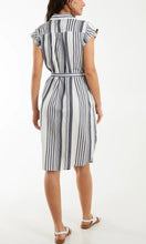 Load image into Gallery viewer, STRIPE BUTTON FRONT SHIRT DRESS