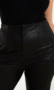 CURVE MATTE FAUX LEATHER TAILORED TROUSER