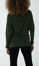 Load image into Gallery viewer, KHAKI RIBBED BATWING STRING HOODIE