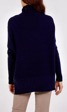 Load image into Gallery viewer, NAVY KNITTED RIB ROLL NECK JUMPER