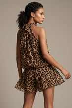 Load image into Gallery viewer, Leopard Chiffon Halterneck Playsuit