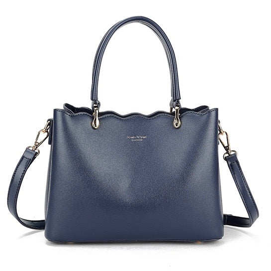 Navy Scalloped Bag