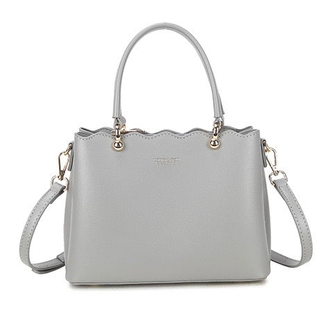 Grey Scalloped Bag