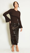 Load image into Gallery viewer, Brown Sequin Midi Skirt
