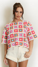 Load image into Gallery viewer, Floral Patchwork Crochet Top