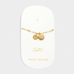 'Sister' Waterproof Gold Charm Bracelet