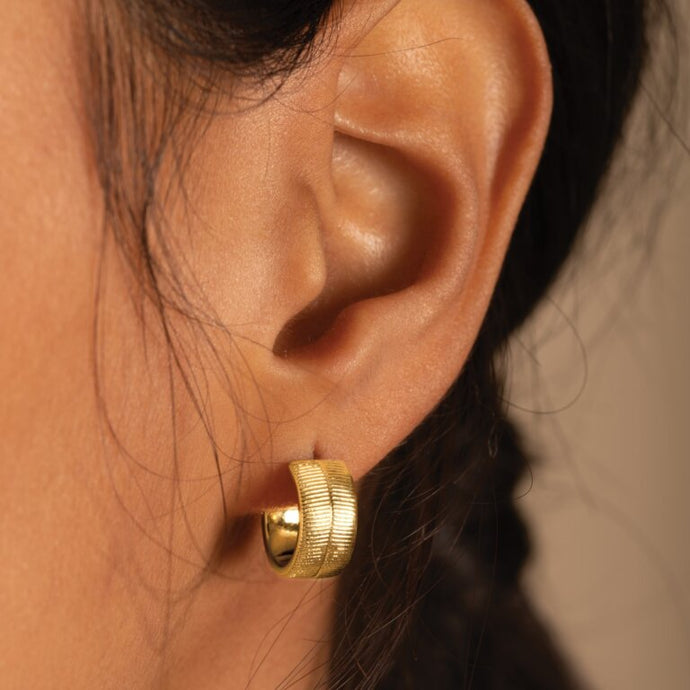 Ciana Waterproof Gold Snake Huggie Hoop Earrings