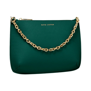 Katie loxton emerald Astrid chain clutch