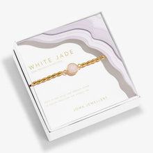 Load image into Gallery viewer, Serenity Stones White Jade Bracelet In Gold Plating