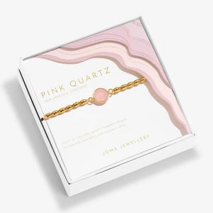 Serenity Stones Pink Quartz Bracelet In Gold Plating