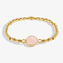 Load image into Gallery viewer, Serenity Stones Pink Quartz Bracelet In Gold Plating