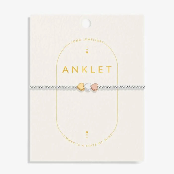 Three Tone Heart Anklet