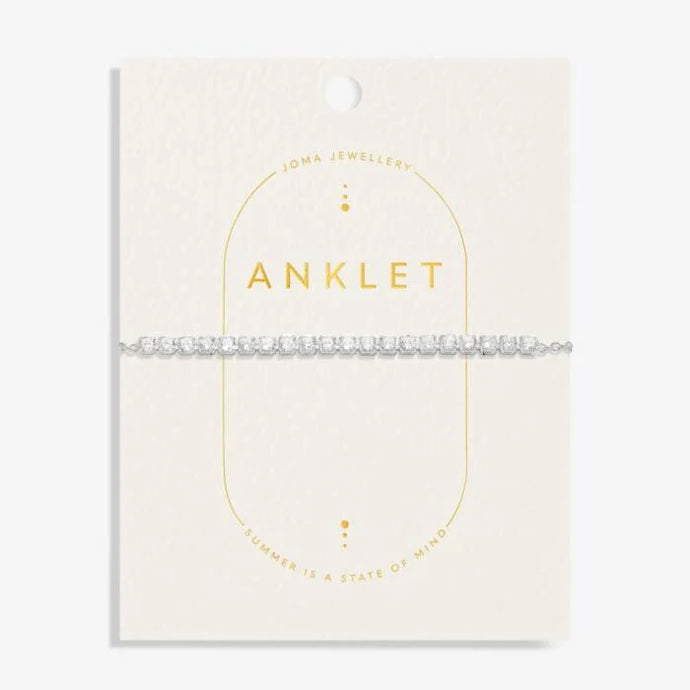 Tennis Anklet in Silver Plating