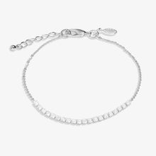 Load image into Gallery viewer, Tennis Anklet in Silver Plating