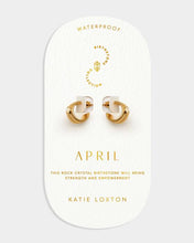 Load image into Gallery viewer, 'April' Waterproof Gold Birthstone Hoop Earrings