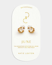 Load image into Gallery viewer, 'June' Waterproof Gold Birthstone Hoop Earrings