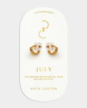Load image into Gallery viewer, 'July' Waterproof Gold Birthstone Hoop Earrings