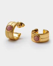 Load image into Gallery viewer, 'October' Waterproof Gold Birthstone Hoop Earrings