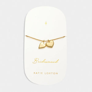 'Bridesmaid' Waterproof Gold Bridal Charm Bracelet