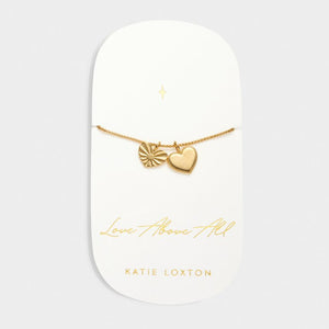 'Love Above All' Waterproof Gold Charm Bracelet