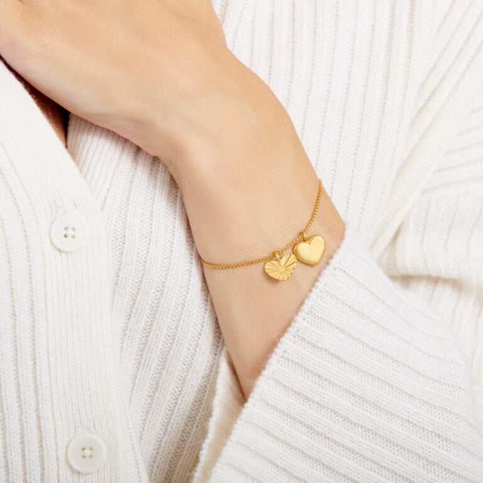 'Love Above All' Waterproof Gold Charm Bracelet
