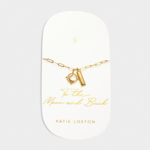 'To The Moon and Back' Waterproof Gold Charm Bracelet