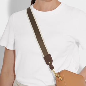 Chocolate Stripe Canvas Bag Strap