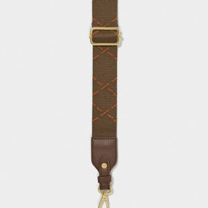 Brown and Orange Canvas Bag Strap
