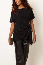 Load image into Gallery viewer, Black Sparkly Tie Side Top