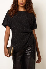 Load image into Gallery viewer, Black Sparkly Tie Side Top
