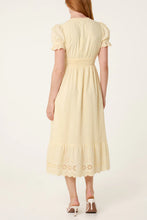 Load image into Gallery viewer, Lemon Broderie Shirred Dress